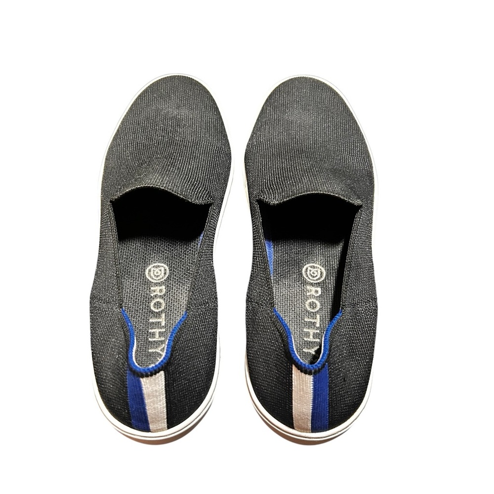 Rothys Soft Black Knit Slip On Sneakers Women Size 9 preppy